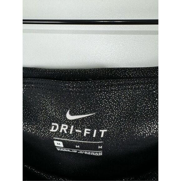Nike Women's Dri-FIT One Mid Rise Sparkle 7/8 Active Legging Tights Black Medium - Picture 3 of 6